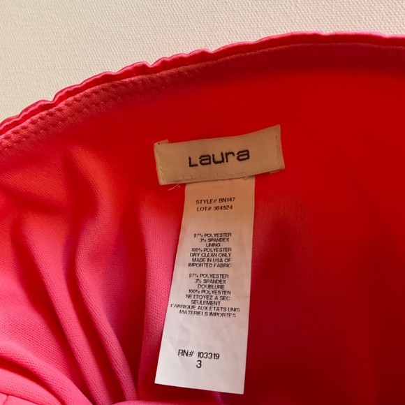 Laura Size 3 Pink Satin Party Dress with Ruffle Skirt - Picture 7 of 9